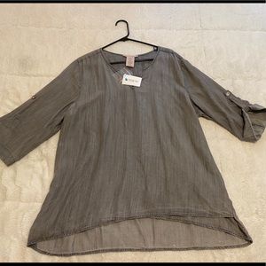 NWT Philosophy Grey Denim Top